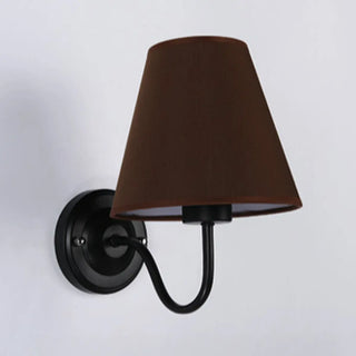 Classic Fabric Shade Black Metal Bedroom Wall Light Zawala Image - 23