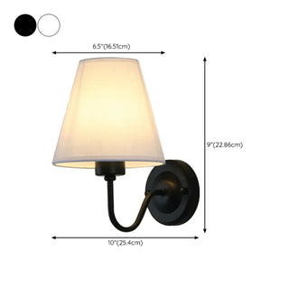 Classic Fabric Shade Black Metal Bedroom Wall Light Zawala Image - 28