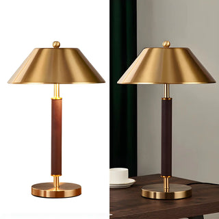 Classic Golden Cone Shade Metal Bedroom Table Lamp Zawala Image - 11