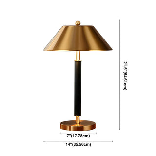 Classic Golden Cone Shade Metal Bedroom Table Lamp Zawala #size