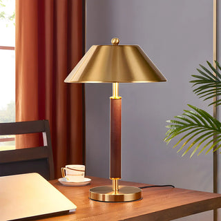Classic Golden Cone Shade Metal Bedroom Table Lamp Zawala Image - 3
