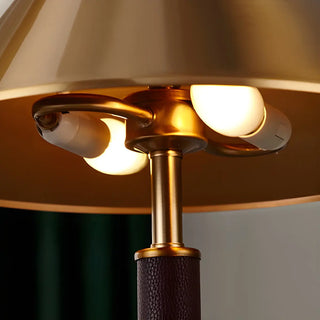 Classic Golden Cone Shade Metal Bedroom Table Lamp Zawala Image - 6