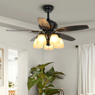 Classic Wood Ceiling Fan with Light