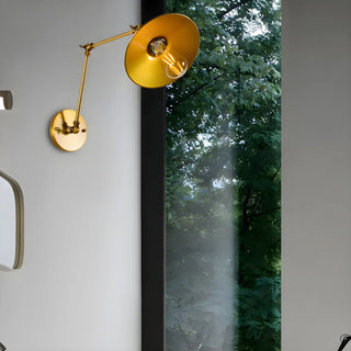Industrial Swing Arm Adjustable Bathroom Brass Wall Light Image - 2
