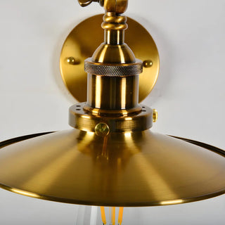 Industrial Swing Arm Adjustable Bathroom Brass Wall Light Image - 5