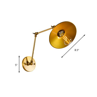 Industrial Swing Arm Adjustable Bathroom Brass Wall Light #size