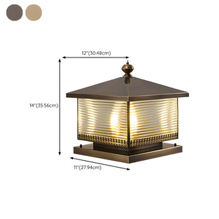 Golden Classic Square Metal Outdoor Post Table Lamp Zawala Image - 14
