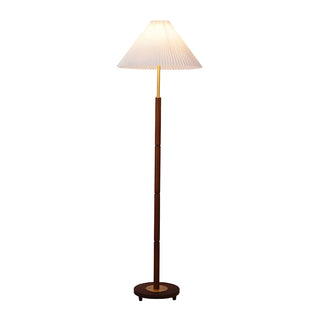 Classic Brown Metal Floor Lamp with Pleated Shade Zawala Image - 9