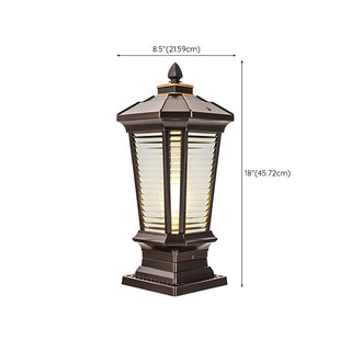Classic Hexagonal Lantern Metal Post Outdoor Table Lamp Image - 12