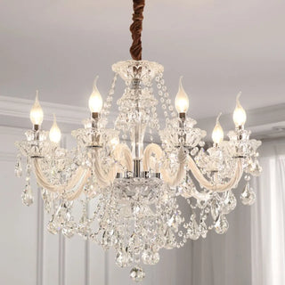 ZOWALA - Candelabra Clear Crystal Living Room Classic Chandelier Image - 13