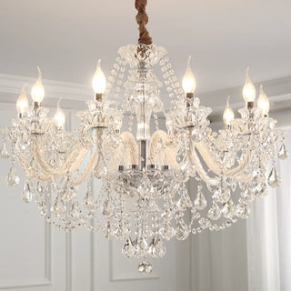 ZOWALA - Candelabra Clear Crystal Living Room Classic Chandelier Image - 14