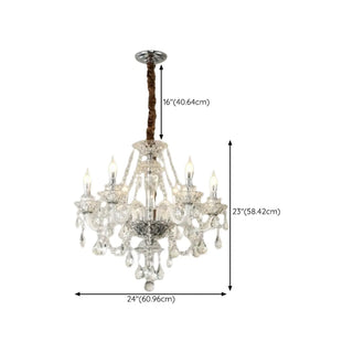 ZOWALA - Candelabra Clear Crystal Living Room Classic Chandelier #size