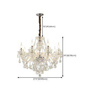 ZOWALA - Candelabra Clear Crystal Living Room Classic Chandelier Image - 16