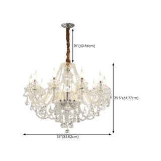 ZOWALA - Candelabra Clear Crystal Living Room Classic Chandelier Image - 17