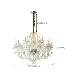 ZOWALA - Candelabra Clear Crystal Living Room Classic Chandelier Image - 18