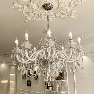 ZOWALA - Candelabra Clear Crystal Living Room Classic Chandelier Image - 4