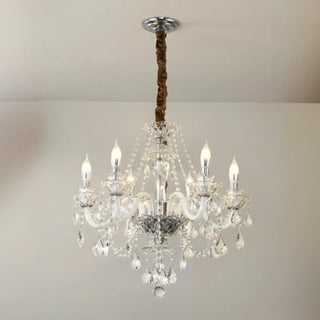 ZOWALA - Candelabra Clear Crystal Living Room Classic Chandelier Image - 6