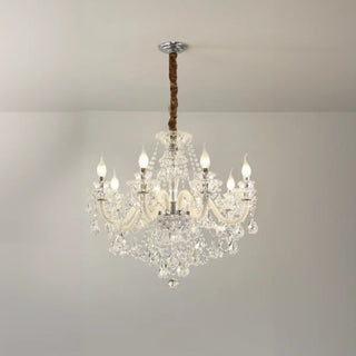 ZOWALA - Candelabra Clear Crystal Living Room Classic Chandelier Image - 7