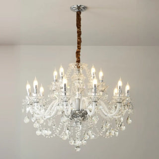 ZOWALA - Candelabra Clear Crystal Living Room Classic Chandelier Image - 9