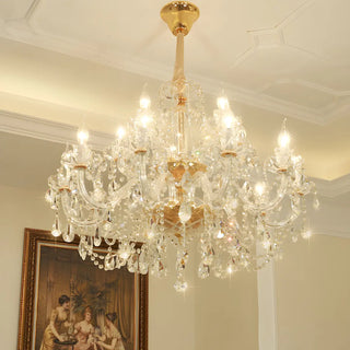 ZOWALA - Living Room Candle Clear Crystal Glass Classic Chandelier Image - 1