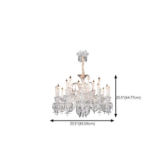 ZOWALA - White Crystal Candelabra Living Room Classic Chandelier Image - 14