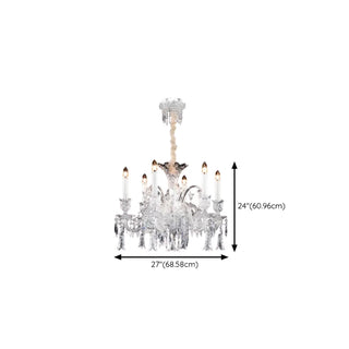 ZOWALA - White Crystal Candelabra Living Room Classic Chandelier Image - 15