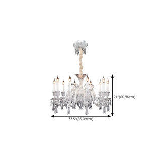 ZOWALA - White Crystal Candelabra Living Room Classic Chandelier Image - 16