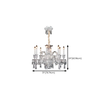 ZOWALA - White Crystal Candelabra Living Room Classic Chandelier Image - 17