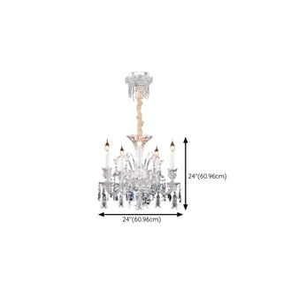 ZOWALA - White Crystal Candelabra Living Room Classic Chandelier Image - 18