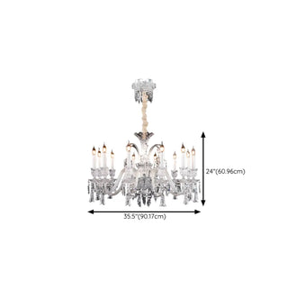 ZOWALA - White Crystal Candelabra Living Room Classic Chandelier Image - 19