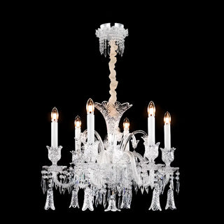 ZOWALA - White Crystal Candelabra Living Room Classic Chandelier Image - 7