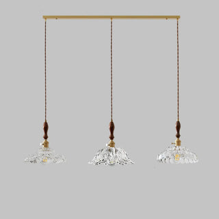 ZOWALA - Classic Clear Glass Flower Dining Room Pendant Light Image - 8