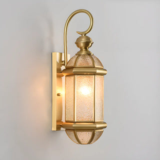 Classic Metal Lantern Clear Glass Wall Light Black Zawala Image - 13