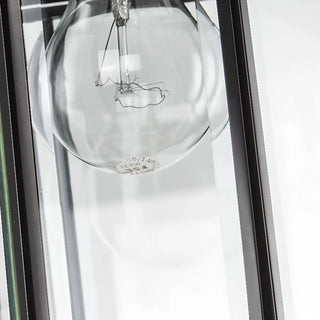Classic Metal Lantern Clear Glass Wall Light Black Zawala Image - 14