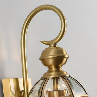 Classic Metal Lantern Clear Glass Wall Light Black Zawala Image - 17