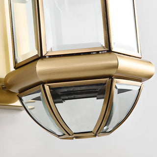 Classic Metal Lantern Clear Glass Wall Light Black Zawala Image - 18