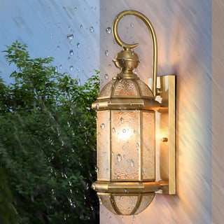 Classic Metal Lantern Clear Glass Wall Light Black Zawala Image - 2