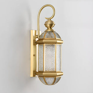 Classic Metal Lantern Clear Glass Wall Light Black Zawala Image - 9