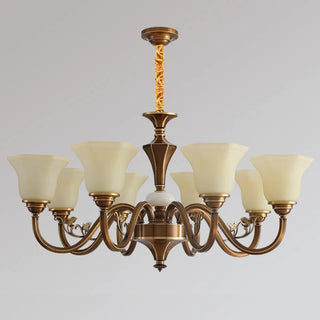 ZOWALA - Curve Arm Bell Coffee Living Room Large Classic Chandelier Image - 12