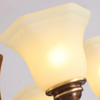 ZOWALA - Curve Arm Bell Coffee Living Room Large Classic Chandelier Image - 16