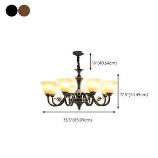 ZOWALA - Curve Arm Bell Coffee Living Room Large Classic Chandelier #size