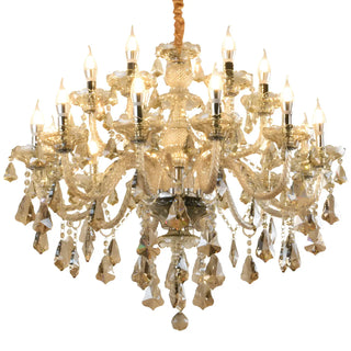 ZOWALA - Cognac Crystal Candelabra Living Room Classic Chandelier Image - 10