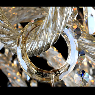 ZOWALA - Cognac Crystal Candelabra Living Room Classic Chandelier Image - 15