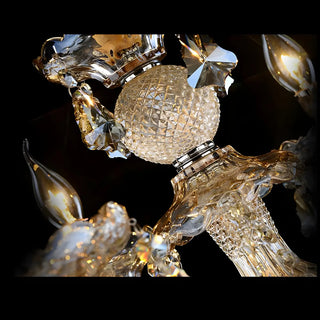 ZOWALA - Cognac Crystal Candelabra Living Room Classic Chandelier Image - 16