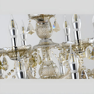 ZOWALA - Cognac Crystal Candelabra Living Room Classic Chandelier Image - 18