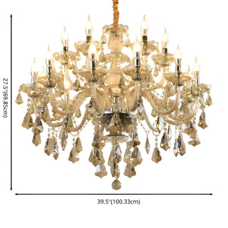 ZOWALA - Cognac Crystal Candelabra Living Room Classic Chandelier Image - 21
