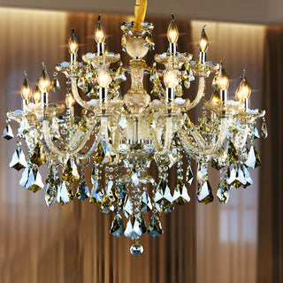 ZOWALA - Cognac Crystal Candelabra Living Room Classic Chandelier Image - 5