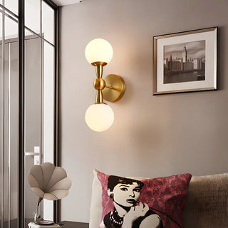 ZOWALA - Modern Gold Double Globe Vanity Wall Sconce Light Image - 1