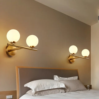 ZOWALA - Modern Gold Double Globe Vanity Wall Sconce Light Image - 2