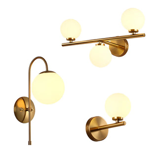 ZOWALA - Modern Gold Double Globe Vanity Wall Sconce Light Image - 25